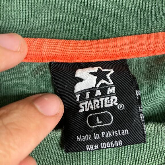 Team Starter Miami Hurricanes Tee Men’s Large Green College Football - Picture 6 of 8